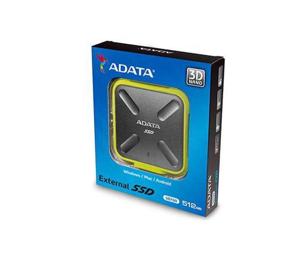 ADATA SD700 512GB USB 3.2 Gen. 1 Czarno-Zółty - 340508 - zdjęcie 2